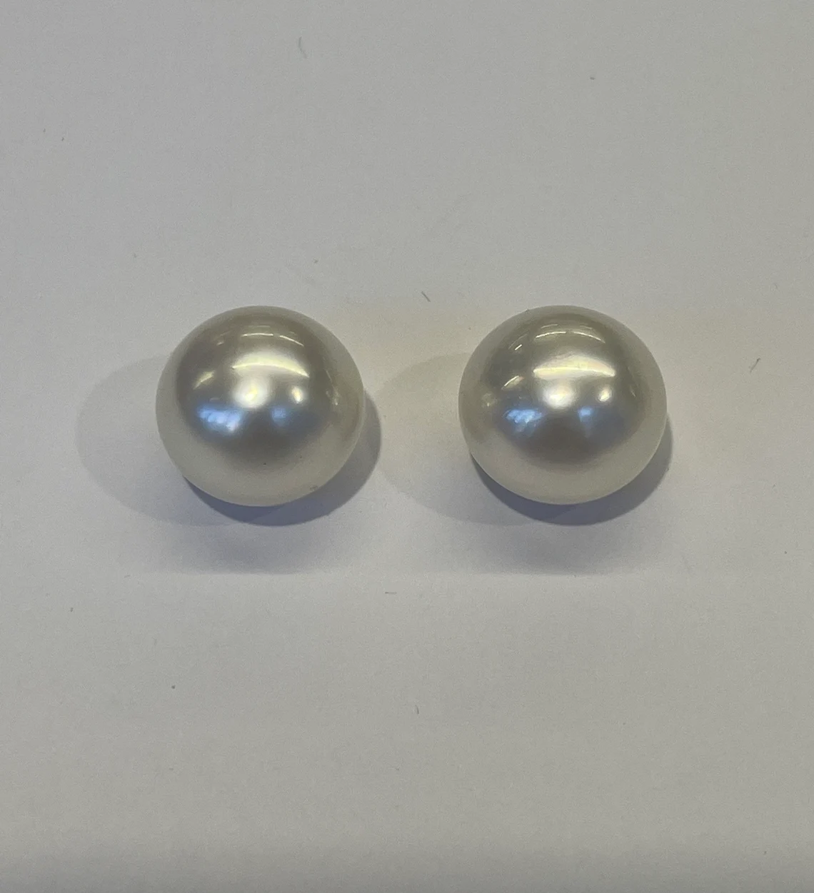 15.5 mm Cultured Freshwater Pearl Earrings 14k Gold Good Luster and Color