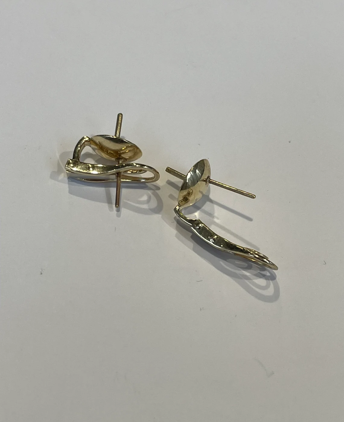 16mm Cultured Freshwater Pearl Earrings 14k Gold Good Luster and Color