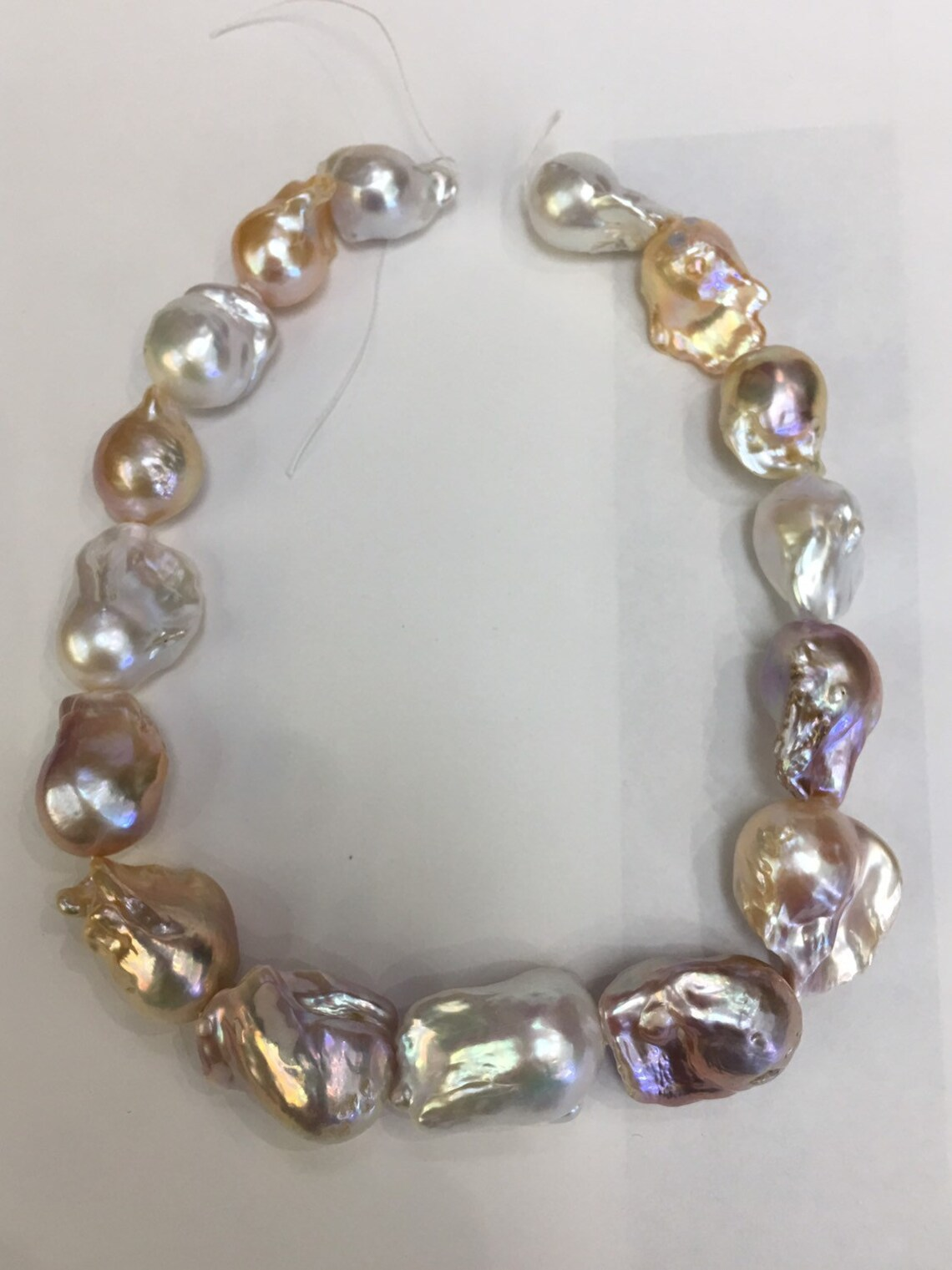 30mm Barogue Freshwater Pearls 14k Gold Clasp 17.5" Great Colors High Brilliance