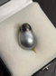 Tahitian South Sea Pearl Pendant Perfect Drop Shape Great Color Silver Chain