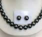 Gem quality Tahitian South Sea Pearls Necklace and matching Earrinda 14k