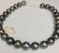 Very Good Quality Tahitian South Sea Peatls 12x 17mm 14k Good ld Clasp Great Luster Great Color