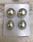 South Sea Pearl Earrings 14.4mm round pearls on top 14.9x11.8mm drop shape pearls