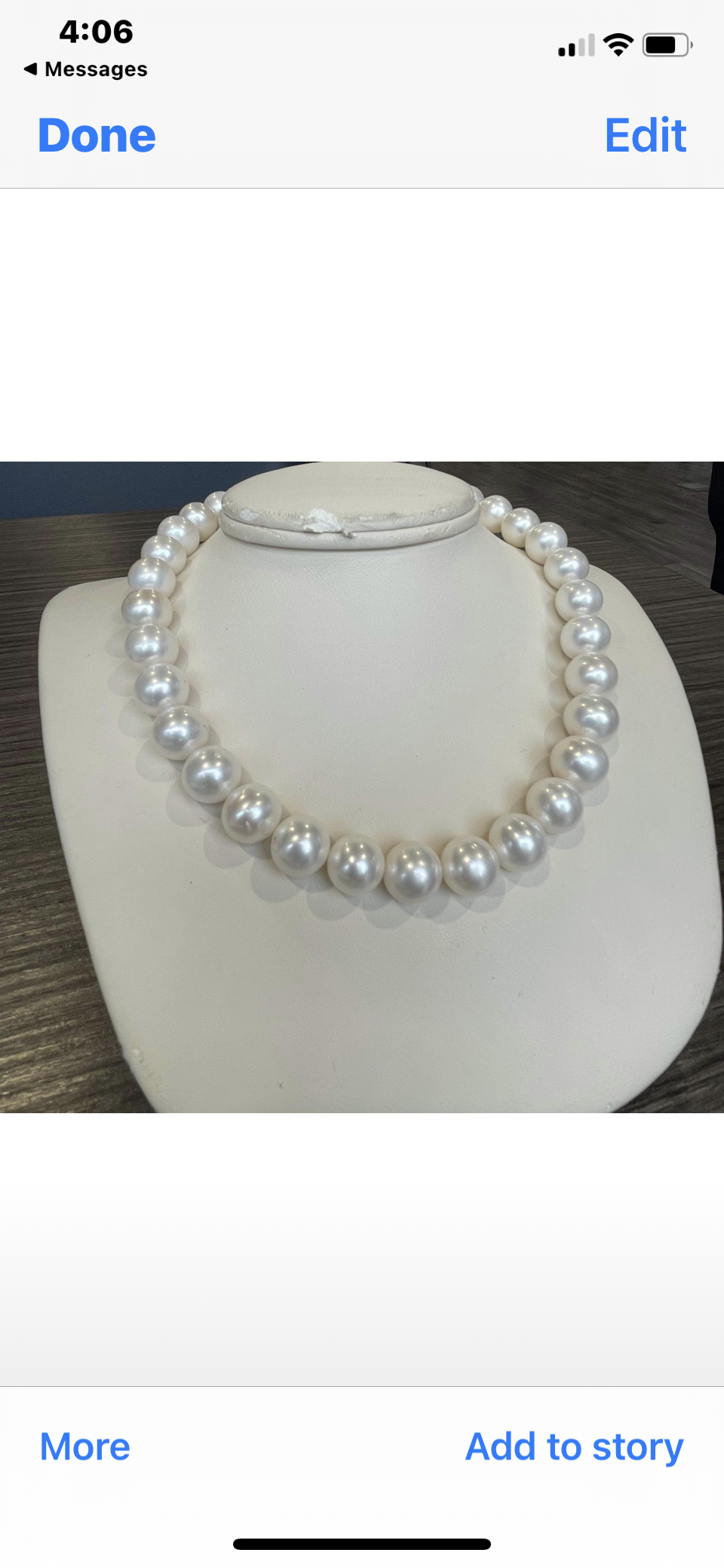 11.5mm Cultured Freshwater Pearl 17” with a Gold Ball Clasp