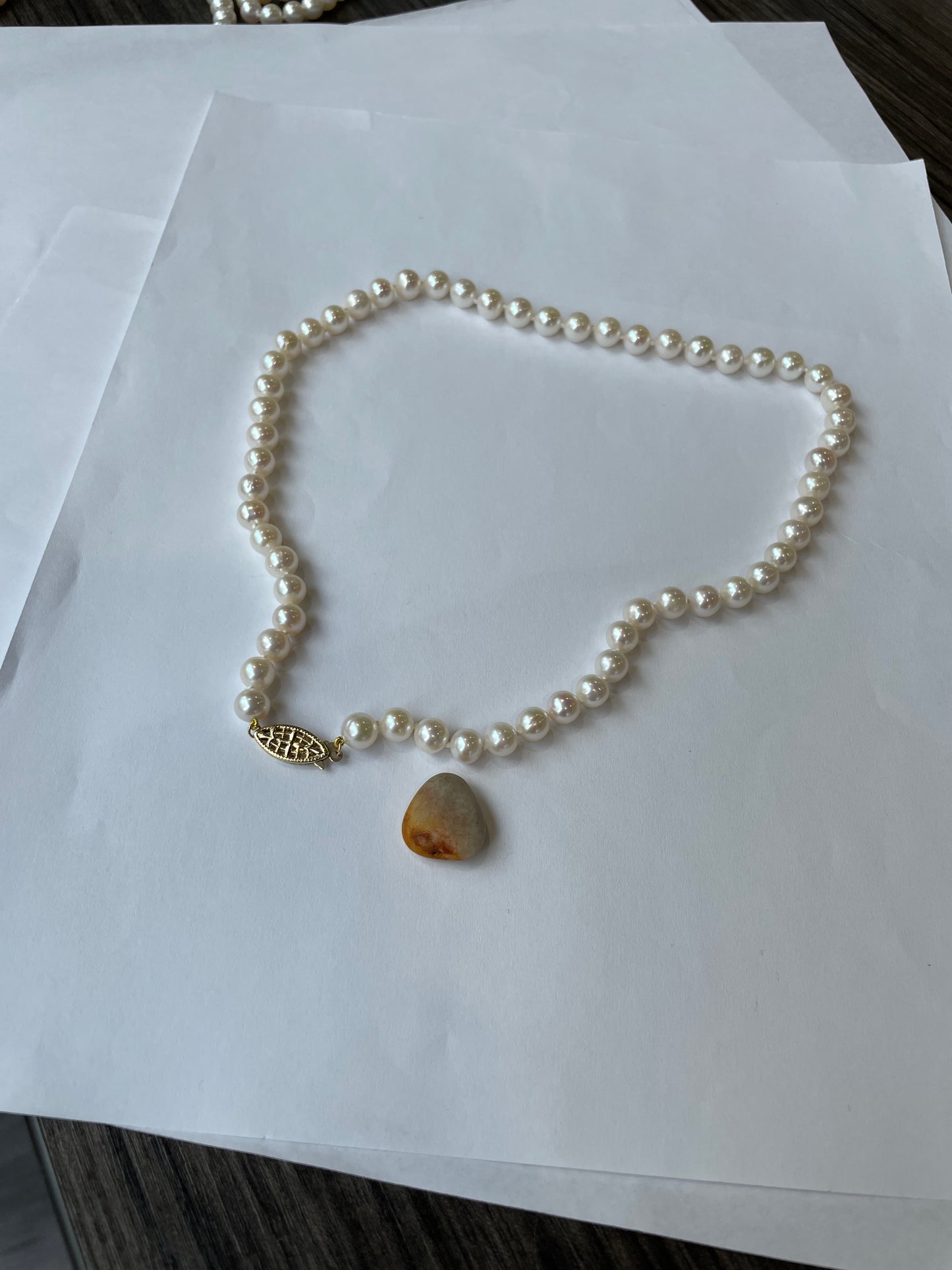 7.5mm Freshwater Pearls 14k Gold Clasp