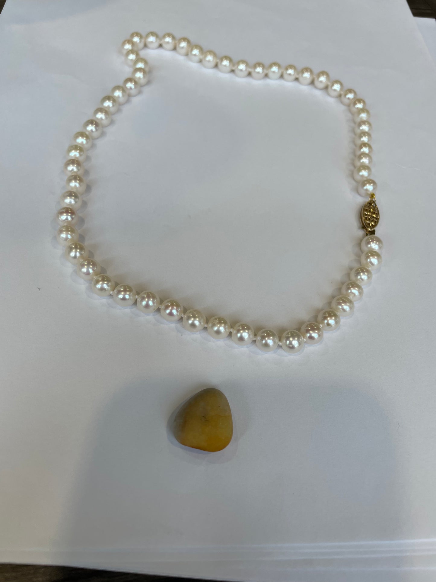 7.5mm Freshwater Pearls 14k Gold Clasp