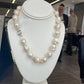 Baroque Freshwater Pearls. 22x 17mm Knotted with a Silver Clasp