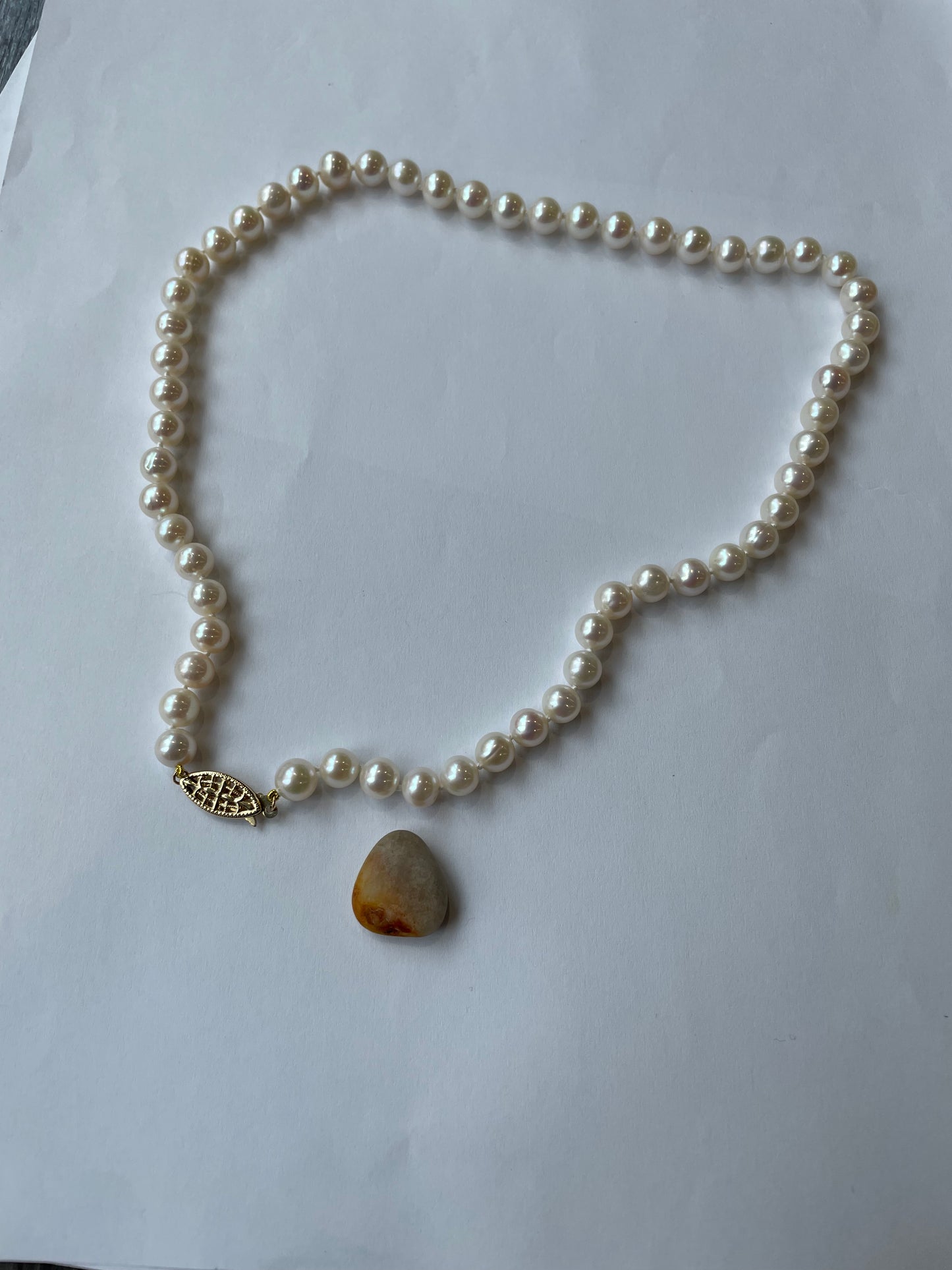 7.5mm Freshwater Pearls 14k Gold Clasp